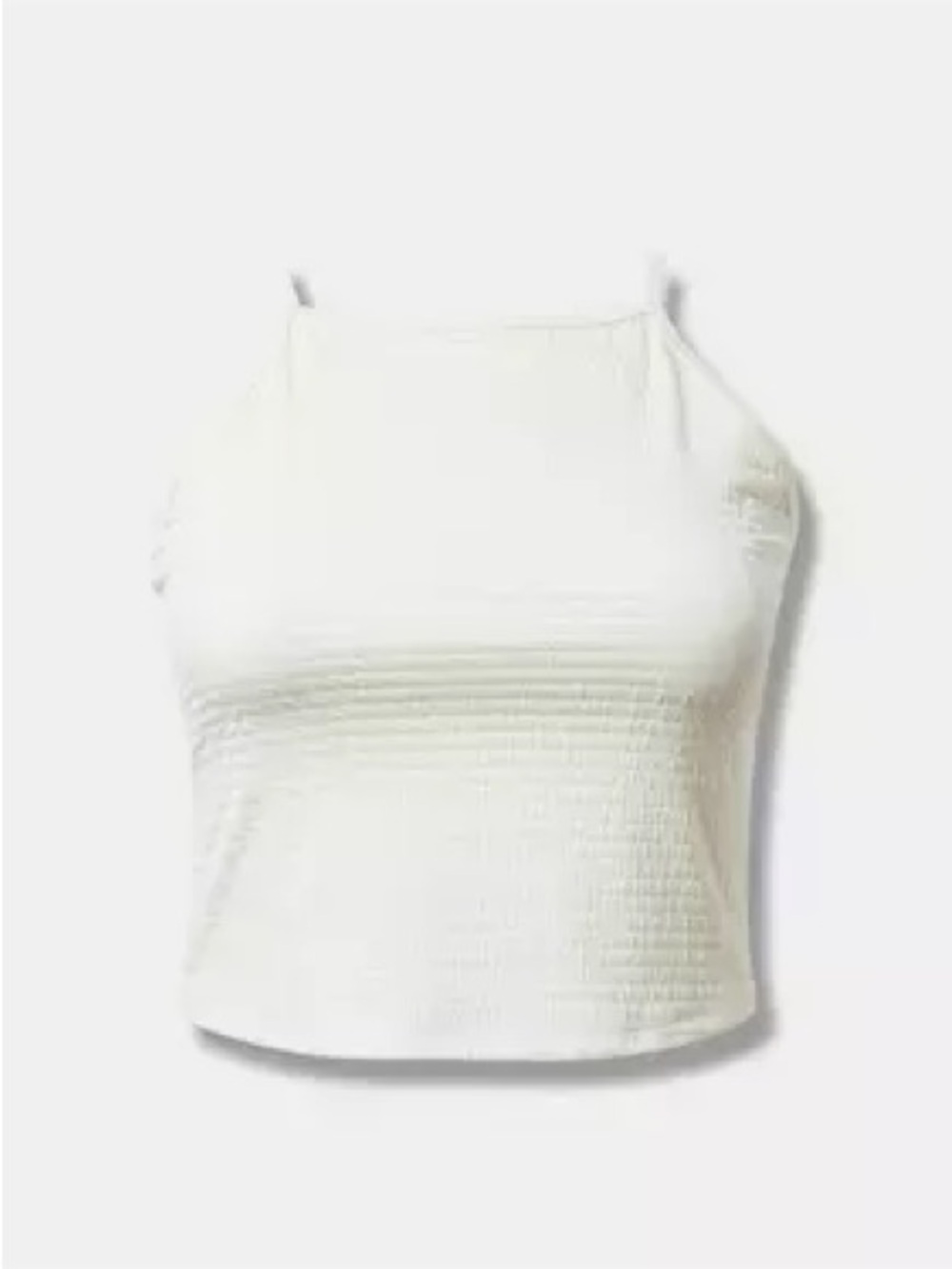 torrid White Smocked Cropped Halter Tank